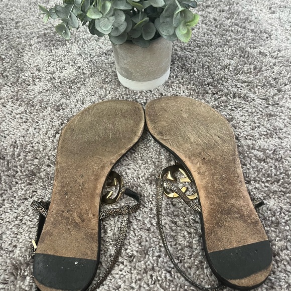 Gucci Metallic Leather GG Interlocking HEART Thong Sandal - Picture 8 of 10